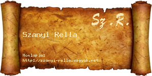 Szanyi Rella névjegykártya